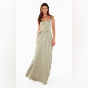 339 - Show Me Your MuMu NWOT Sage Green Maxi Dress, Size Large